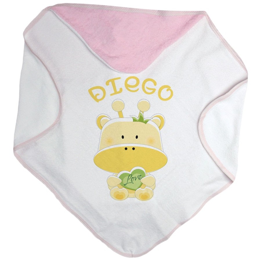 Accappatoio neonato personalizzato con nome giraffa Divertenti