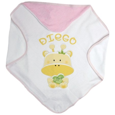 Accappatoio neonato personalizzato con nome giraffa