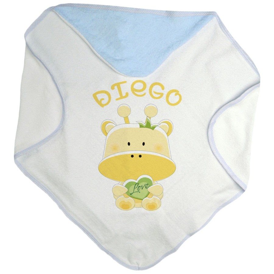 Accappatoio neonato personalizzato con nome giraffa Divertenti