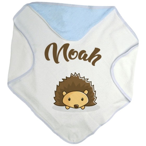 Accappatoio neonato personalizzato con nome baby riccio Divertenti