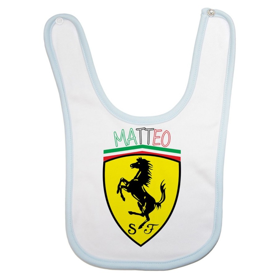 Bavaglino neonato personalizzato con nome ferrari Divertenti