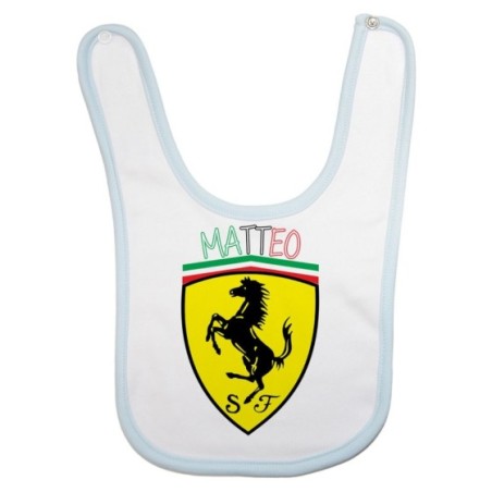 Bavaglino neonato personalizzato con nome ferrari Divertenti