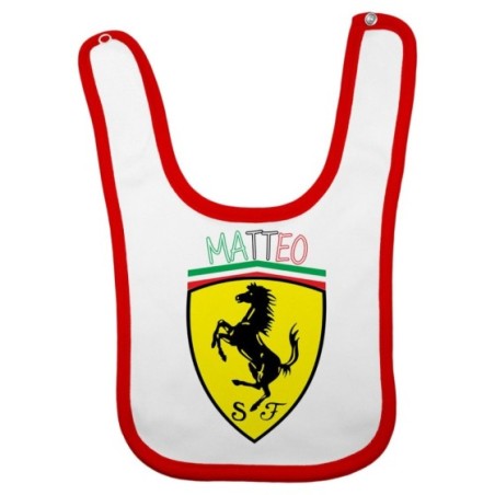 Bavaglino neonato personalizzato con nome ferrari Divertenti