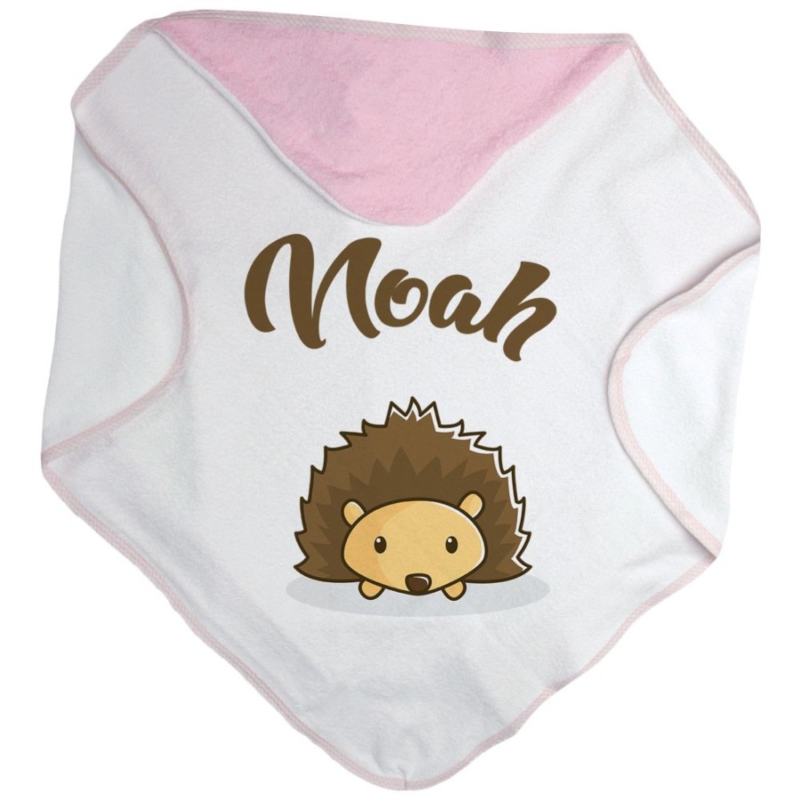 Accappatoio neonato personalizzato con nome baby riccio Divertenti