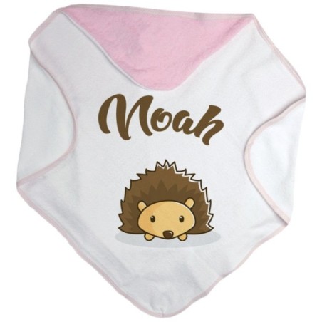 Accappatoio neonato personalizzato con nome baby riccio Divertenti
