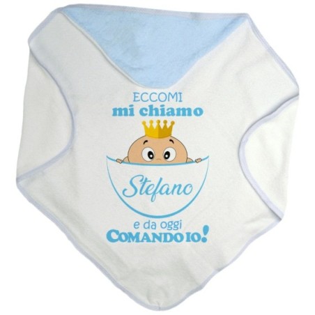 Accappatoio neonato personalizzato con nome eccomi da...