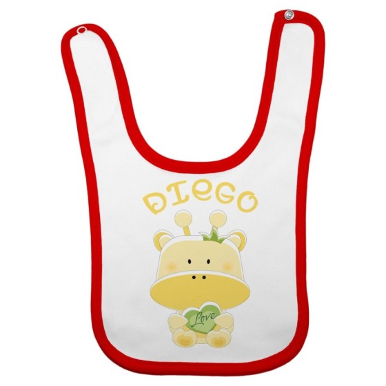 Bavaglino neonato personalizzato con nome giraffa Divertenti
