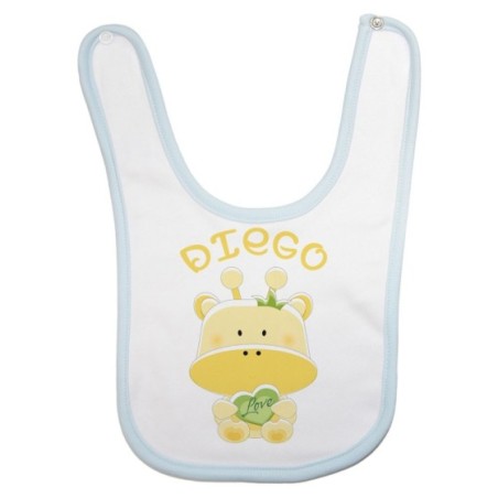 Bavaglino neonato personalizzato con nome giraffa Divertenti