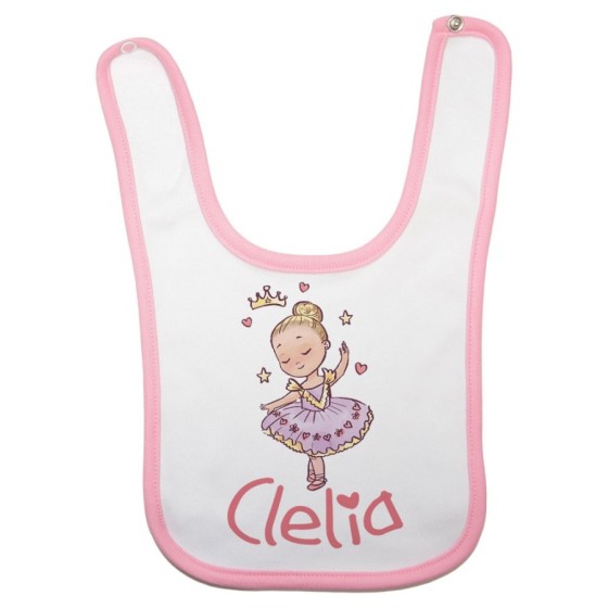 Bavaglino neonata personalizzato con nome baby ballerina Divertenti