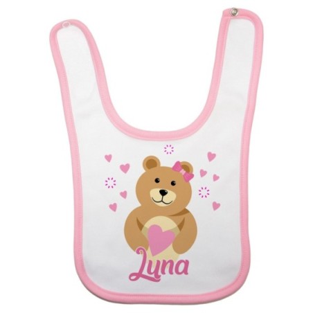 Bavaglino neonato personalizzato con nome lovely bear
