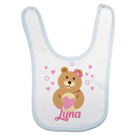 Bavaglino neonato personalizzato con nome lovely bear Divertenti