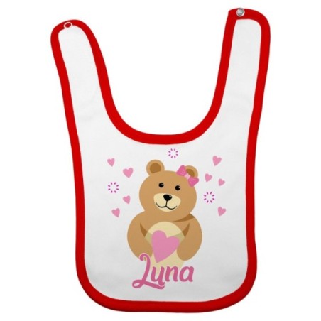 Bavaglino neonato personalizzato con nome lovely bear Divertenti