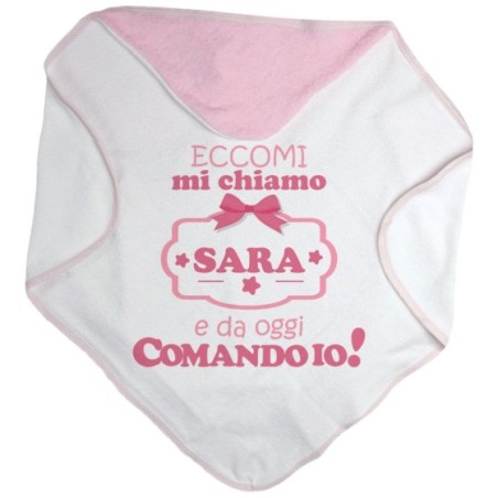 Accappatoio neonato personalizzato con nome da oggi...