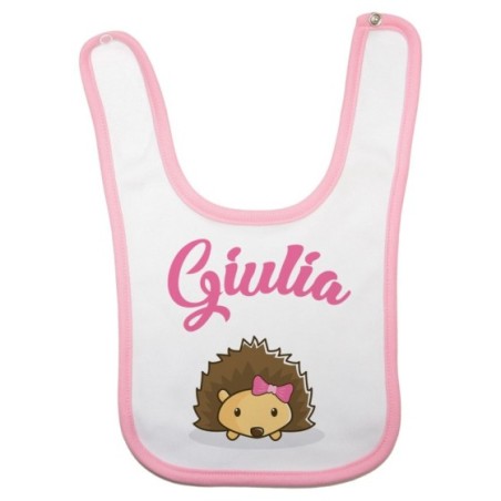Bavaglino neonato personalizzato con nome baby riccio Divertenti