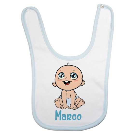 Bavaglino neonato personalizzato con nome bimbo con dentino Divertenti