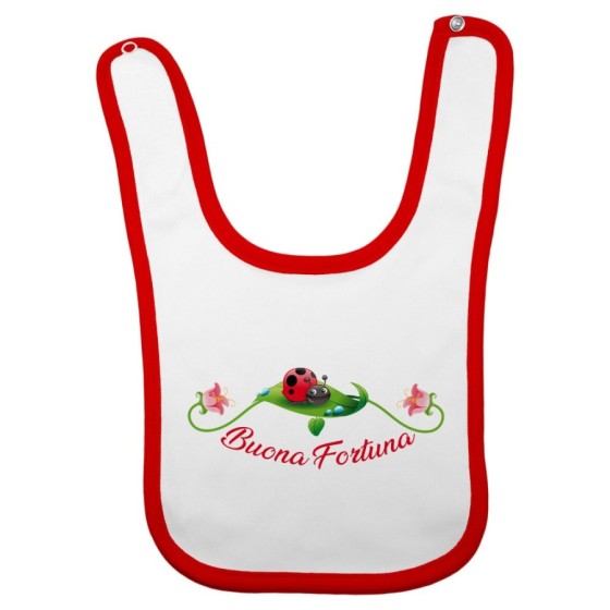 Bavaglino neonato buona fortuna coccinella Divertenti