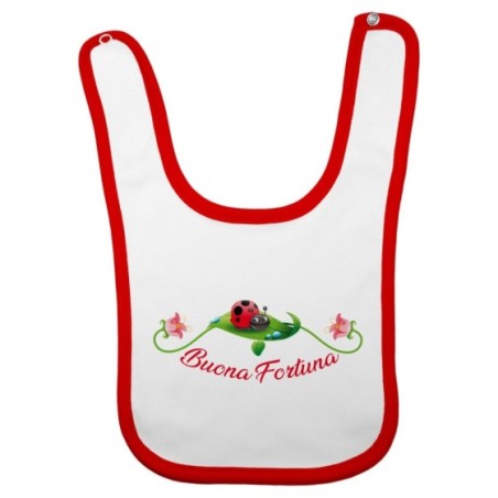 Bavaglino neonato buona fortuna coccinella