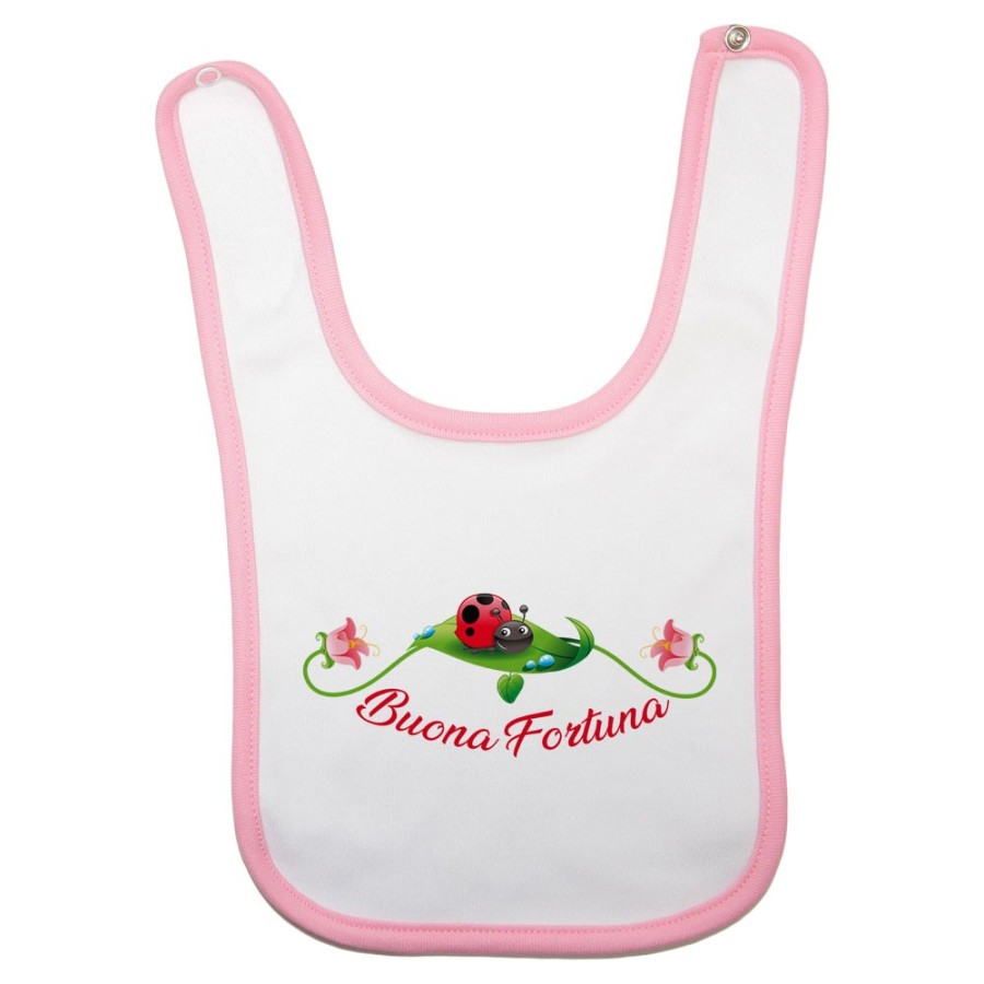 Bavaglino neonato buona fortuna coccinella Divertenti