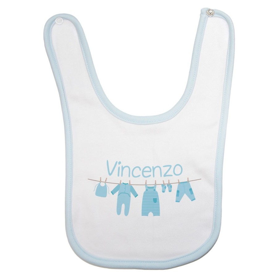 Bavaglino neonato personalizzato con nome vestitini appesi Divertenti