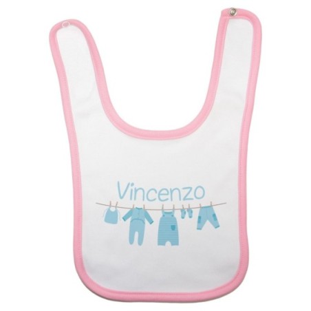 Bavaglino neonato personalizzato con nome vestitini appesi Divertenti