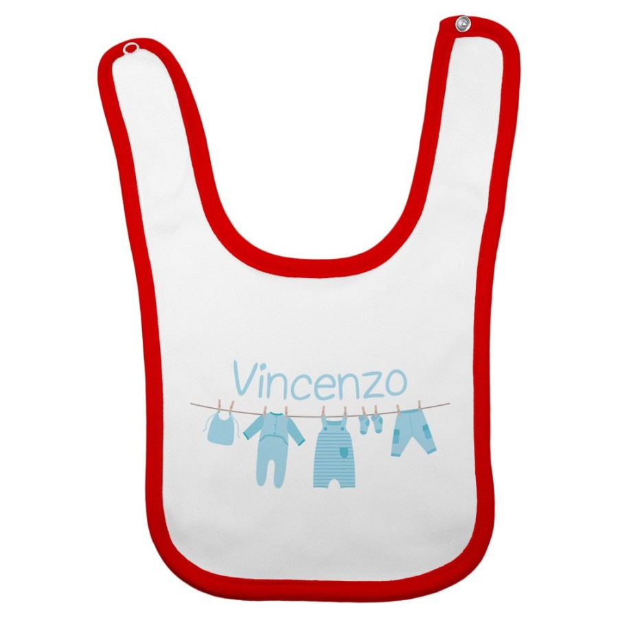 Bavaglino neonato personalizzato con nome vestitini appesi Divertenti