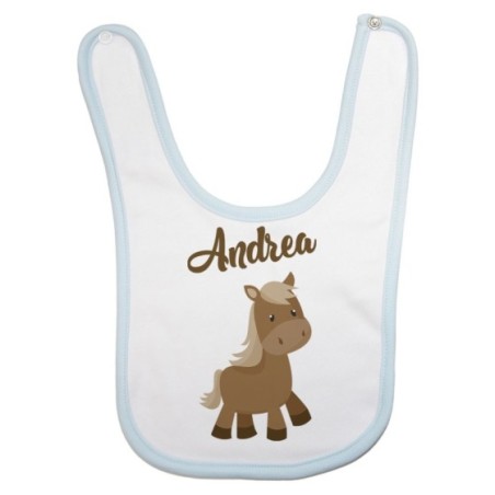 Bavaglino neonato personalizzato con nome baby pony Divertenti