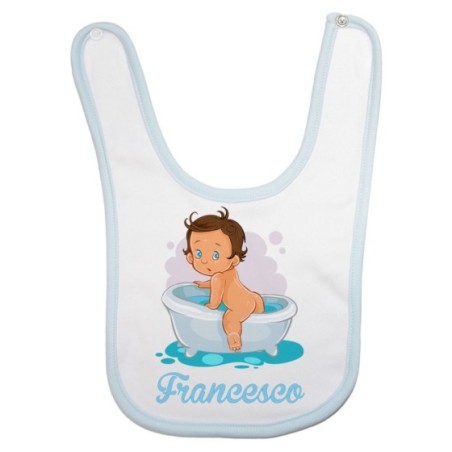 Bavaglino neonato personalizzato con nome bimbo esce...