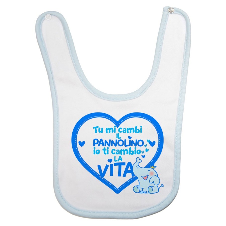 Bavaglino neonato tu mi cambi il pannolino io ti cambio la vita Divertenti