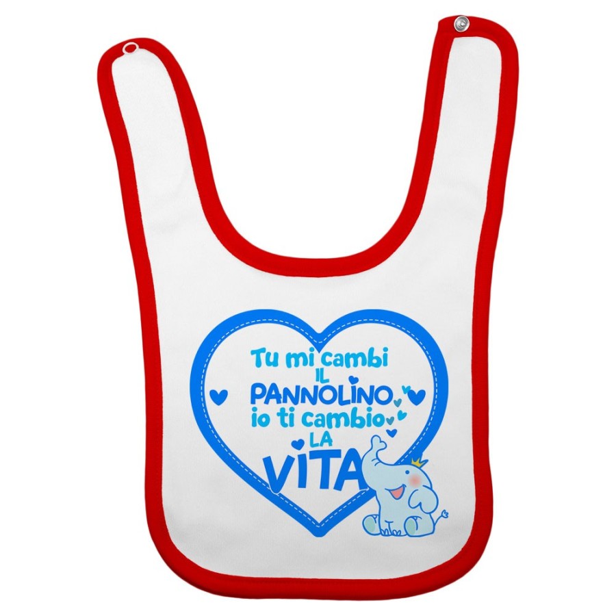 Bavaglino neonato tu mi cambi il pannolino io ti cambio la vita Divertenti