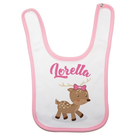 Bavaglino neonato personalizzato con nome baby cerbiatto Divertenti