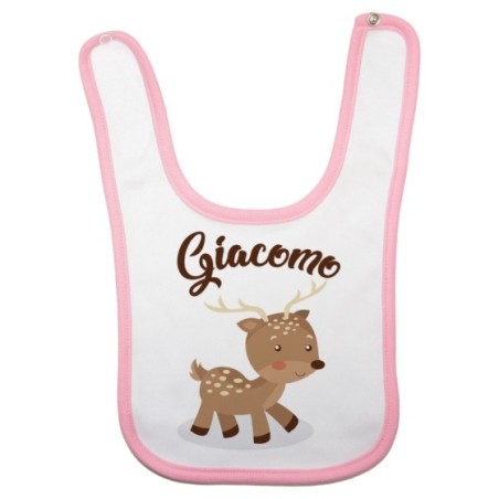 Bavaglino neonato personalizzato con nome baby cerbiatto Divertenti