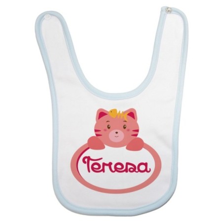 Bavaglino neonata personalizzato con nome gattino Divertenti