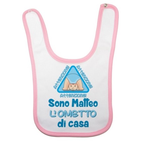 Bavaglino neonato personalizzato con nome attenzione sono...