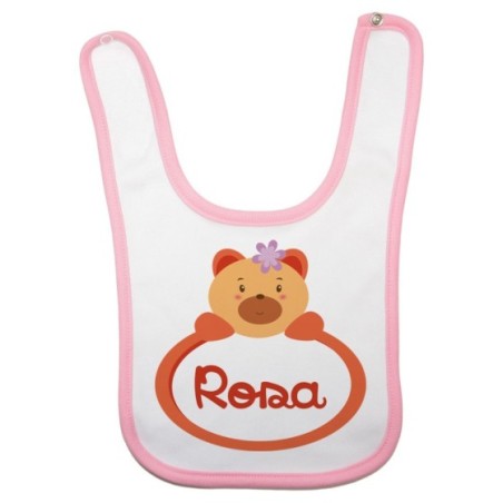 Bavaglino neonata personalizzato con nome orsetto