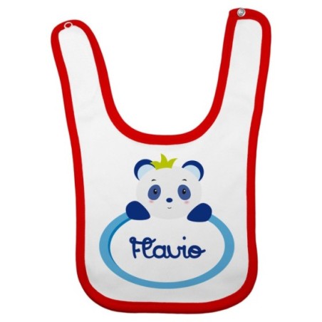 Bavaglino neonato personalizzato con nome panda Divertenti