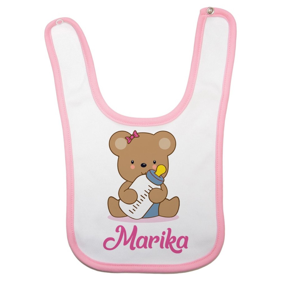 Bavaglino neonato personalizzato con nome baby bear Divertenti
