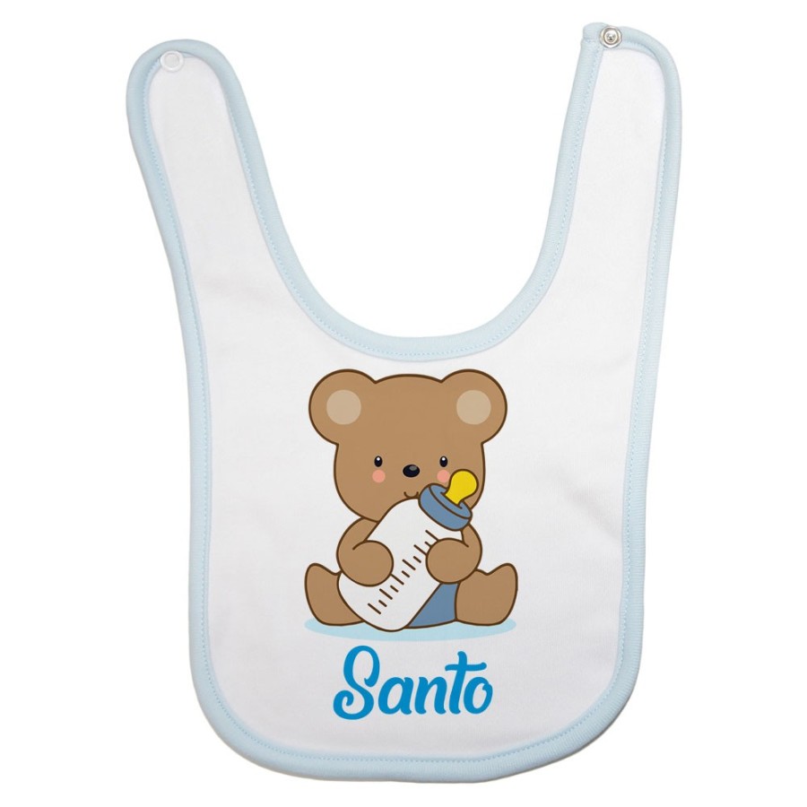 Bavaglino neonato personalizzato con nome baby bear Divertenti