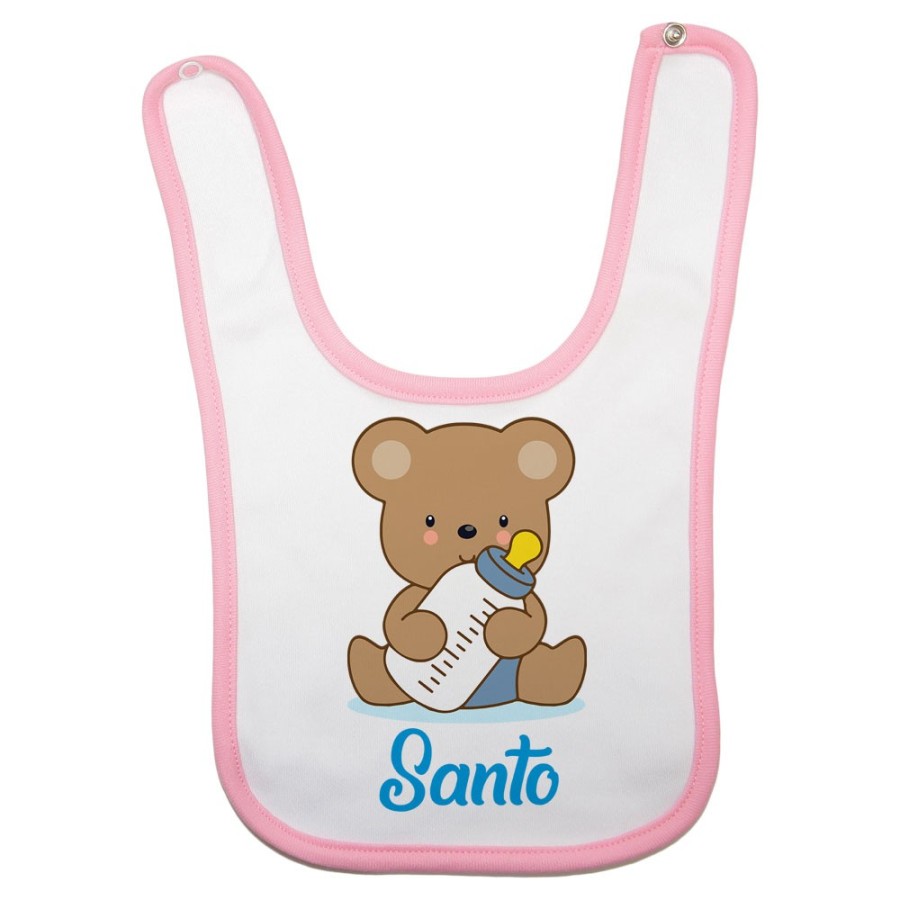 Bavaglino neonato personalizzato con nome baby bear Divertenti