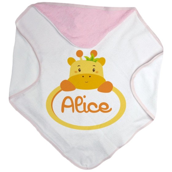Accappatoio neonata personalizzato con nome giraffa Divertenti