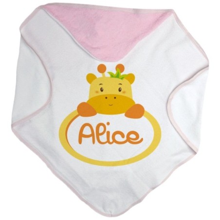 Accappatoio neonata personalizzato con nome giraffa