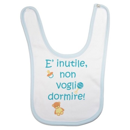 Bavaglino neonato non voglio dormire Divertenti
