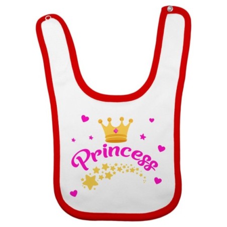 Bavaglino neonato prince princess con corona e stelle Divertenti