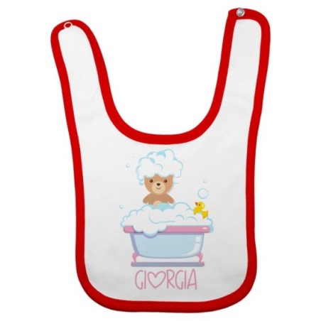 Bavaglino neonato personalizzato con nome baby bear con paperella Divertenti