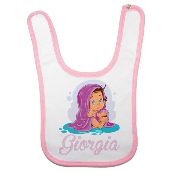 Bavaglino neonata personalizzato con nome bimba con asciugamano Divertenti