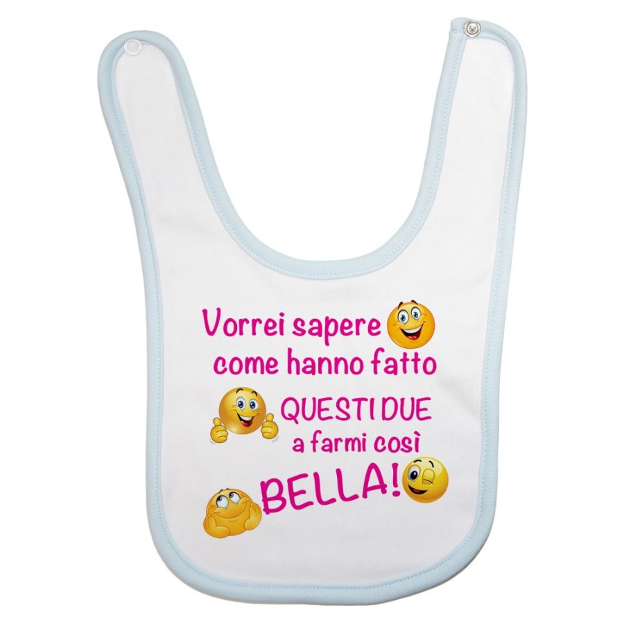 Bavaglino neonato vorrei sapere come hanno fatto questi due a farmi così bello Divertenti