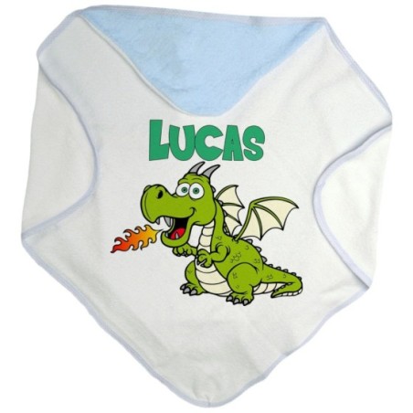 Accappatoio neonato personalizzato con nome baby draghetto