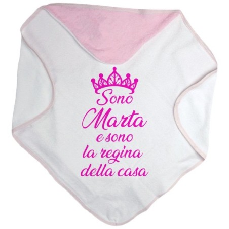 Accappatoio neonato personalizzato con nome sono il re la regina della casa Divertenti
