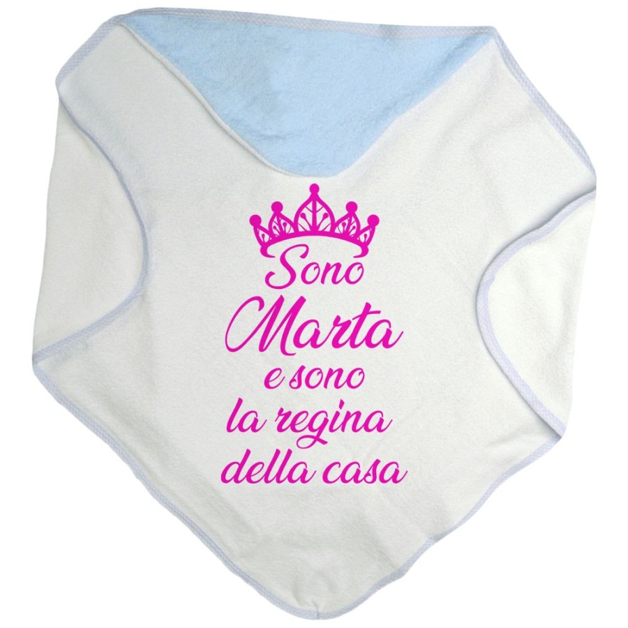 Accappatoio neonato personalizzato con nome sono il re la regina della casa Divertenti