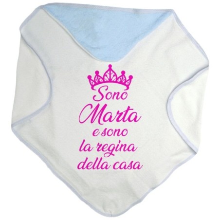 Accappatoio neonato personalizzato con nome sono il re la regina della casa Divertenti