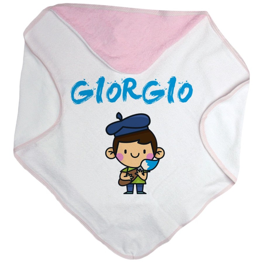 Accappatoio neonato personalizzato con nome piccolo artista Divertenti